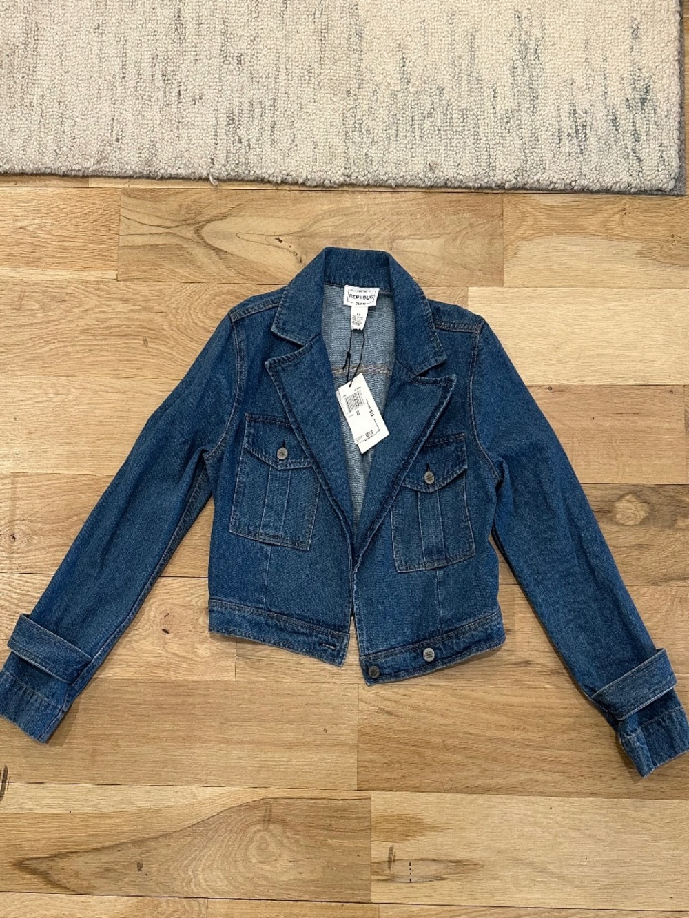 For The Republic Denim Cropped Jean Jacket Size XS NWT